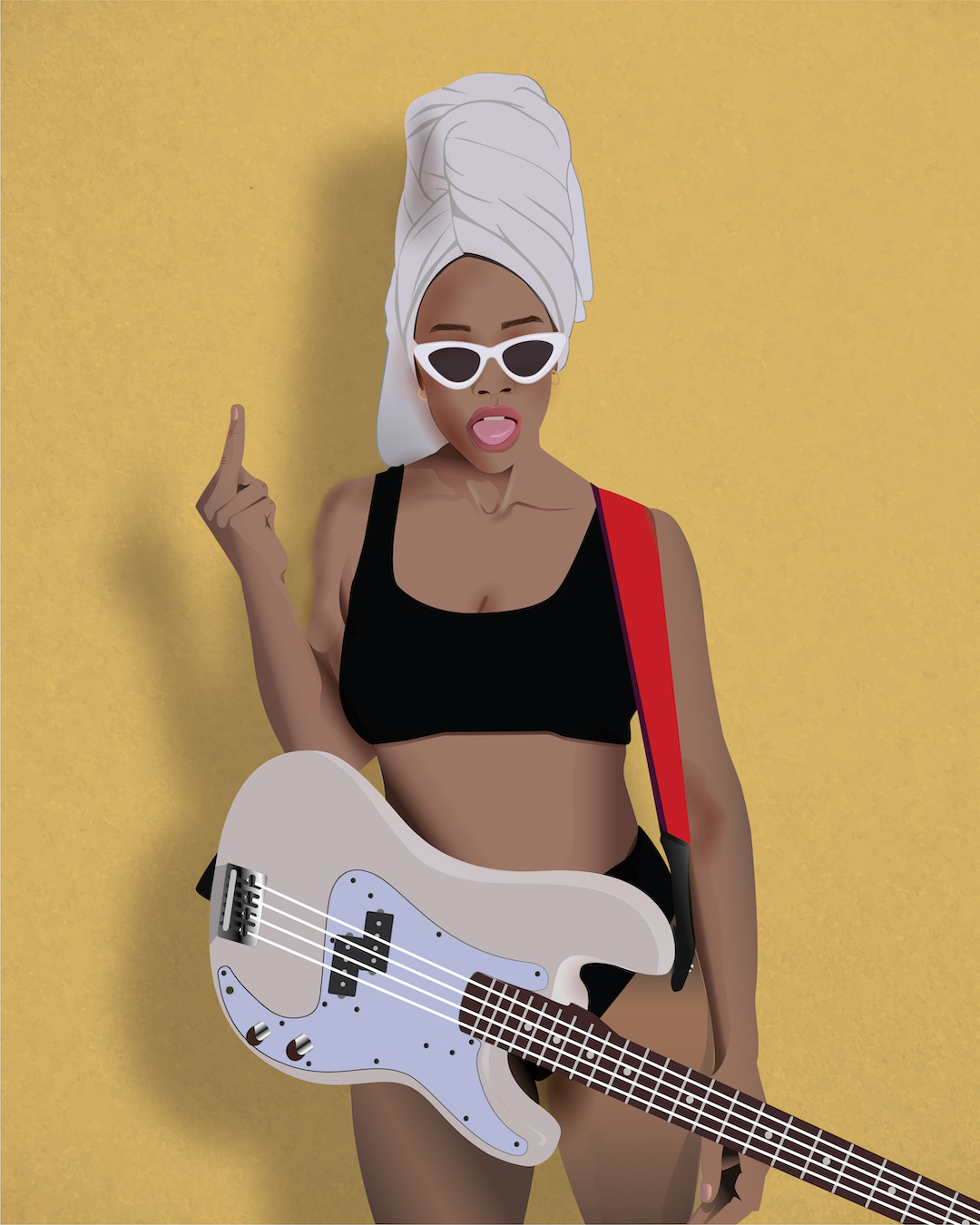 She is the amazing bassist April Kae…the future of bass.