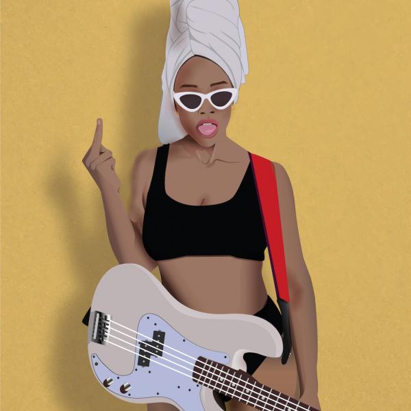 She is the amazing bassist April Kae…the future of bass.
